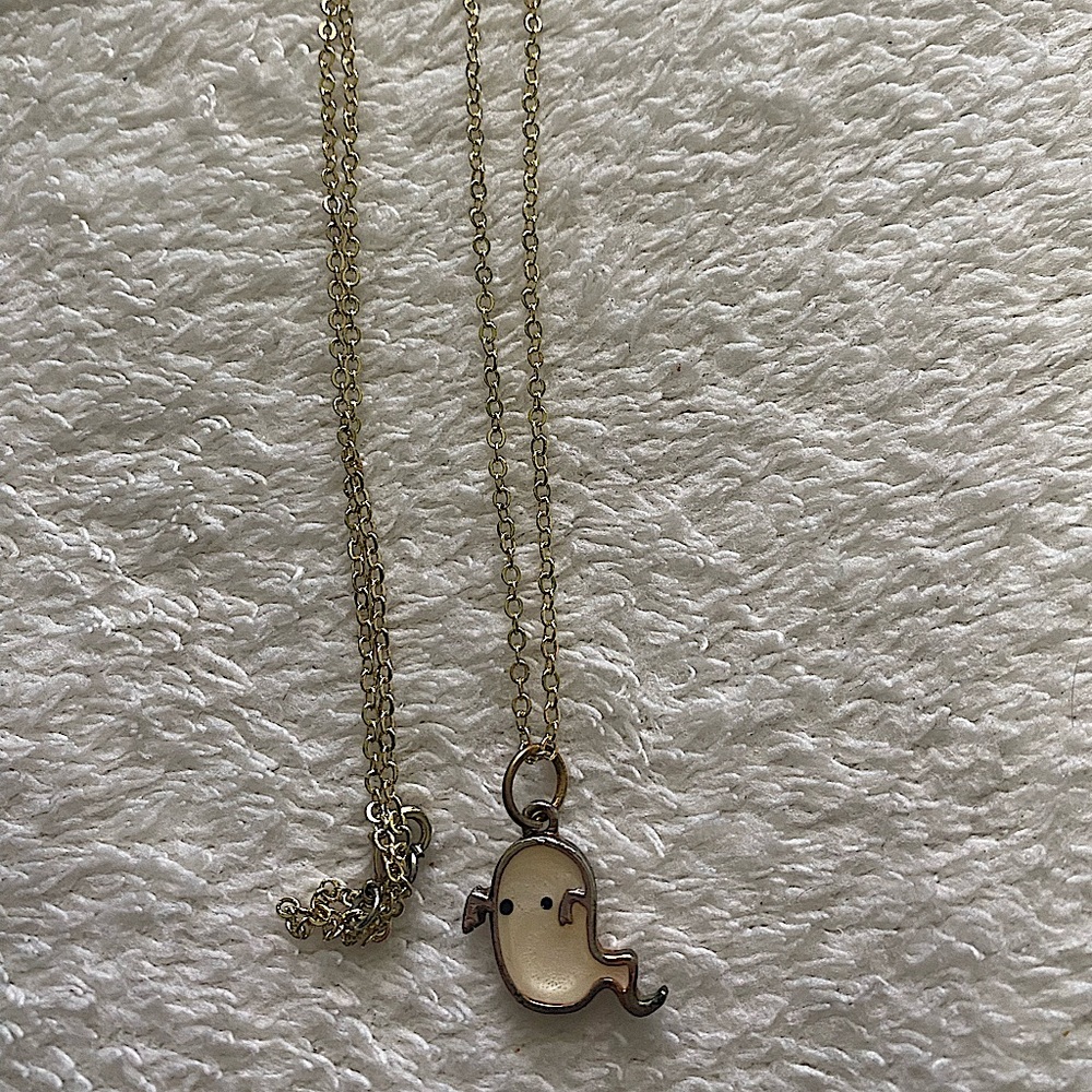 Gold handmade ghost necklace 💛